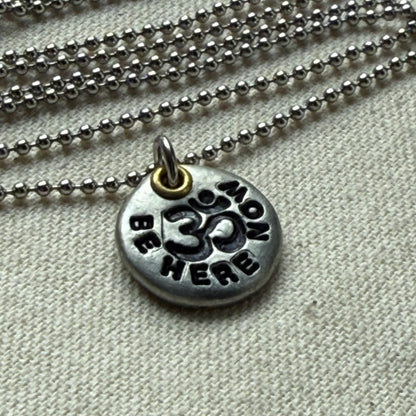 Om Tiny Pebble Necklace - Yoga Jewelry - Mindfulness Jewelry - Be Here Now- drake designs jewelry