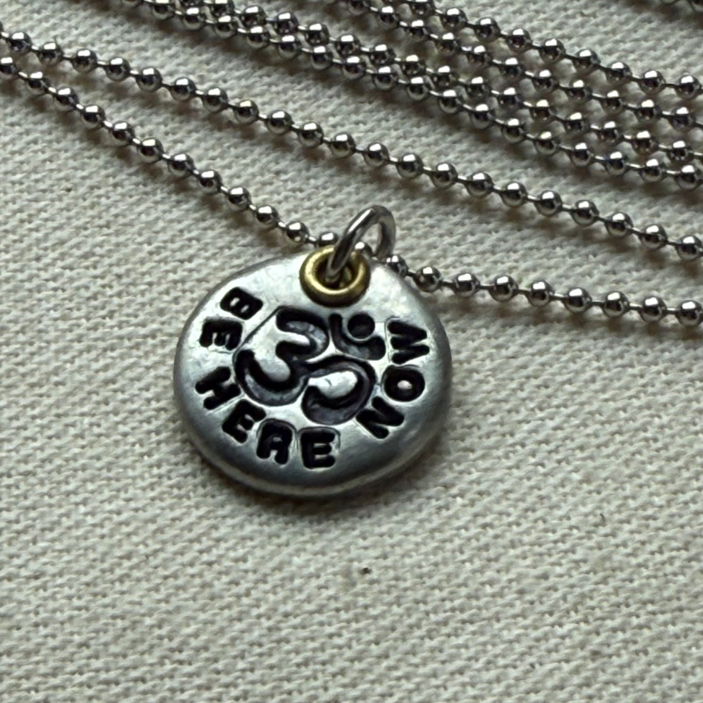 Om Tiny Pebble Necklace - Yoga Jewelry - Mindfulness Jewelry - Be Here Now- drake designs jewelry