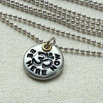 Om Tiny Pebble Necklace - Yoga Jewelry - Mindfulness Jewelry - Be Here Now- drake designs jewelry