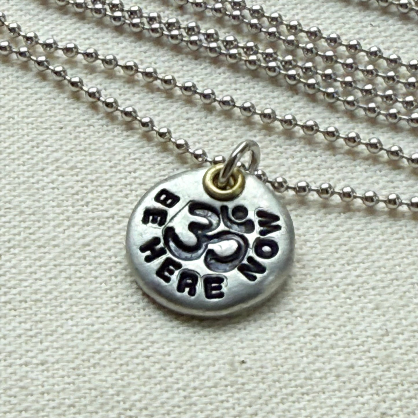 Om Tiny Pebble Necklace - Yoga Jewelry - Mindfulness Jewelry - Be Here Now- drake designs jewelry