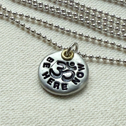 Om Tiny Pebble Necklace - Yoga Jewelry - Mindfulness Jewelry - Be Here Now- drake designs jewelry