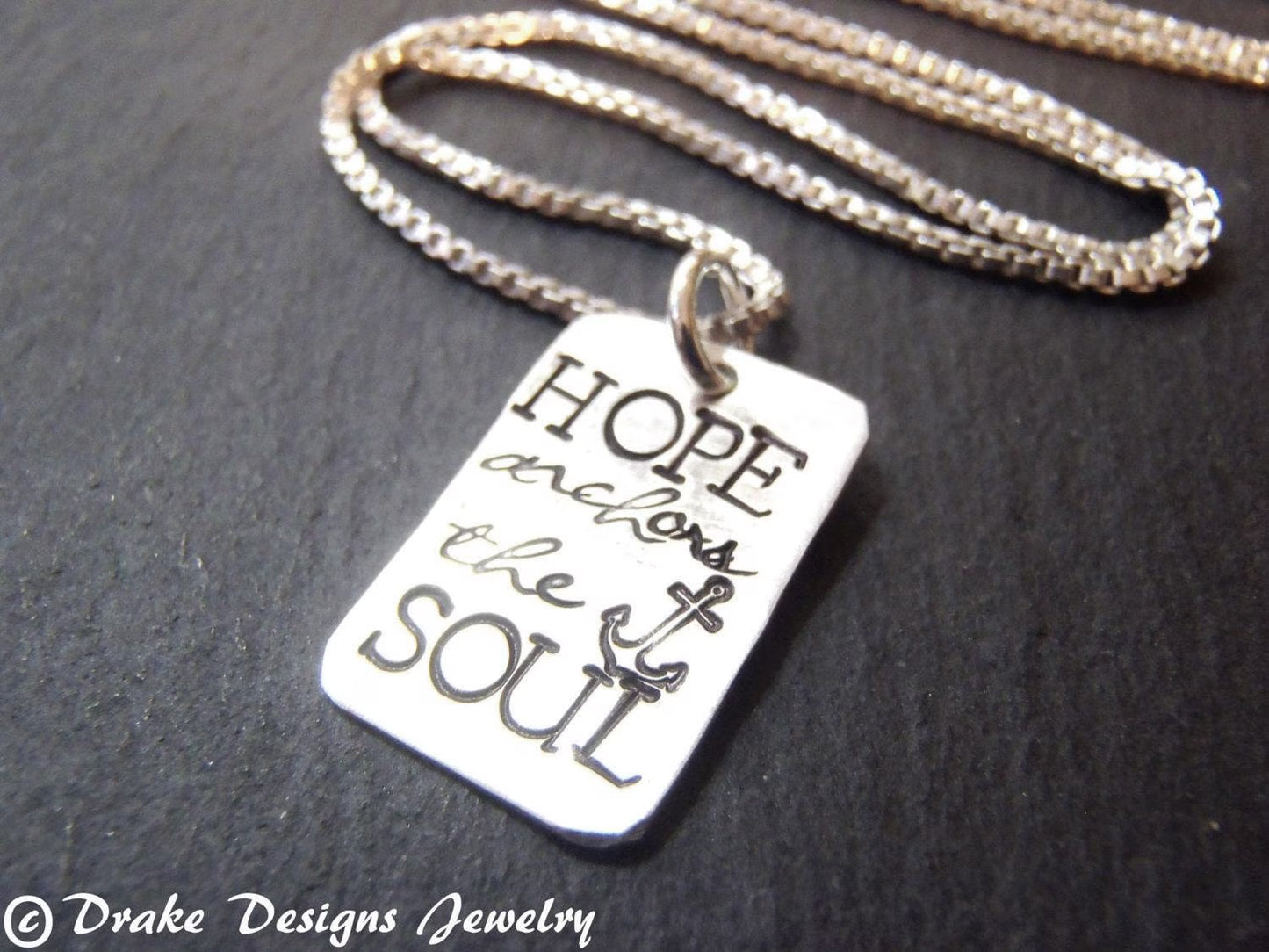 Hope Anchors the Soul Sterling Silver Necklace