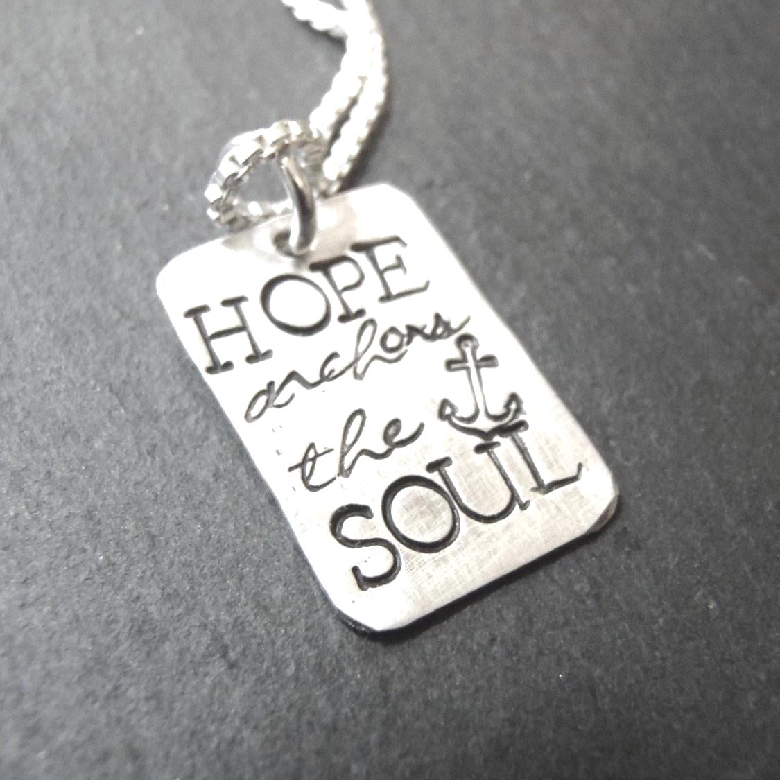 Hope Anchors the Soul Sterling Silver Necklace