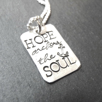 Hope Anchors the Soul Sterling Silver Necklace