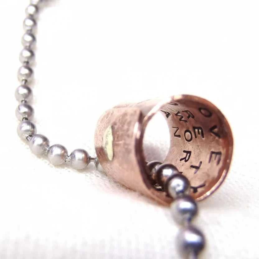 Copper Secret message necklace - drake designs jewelry
