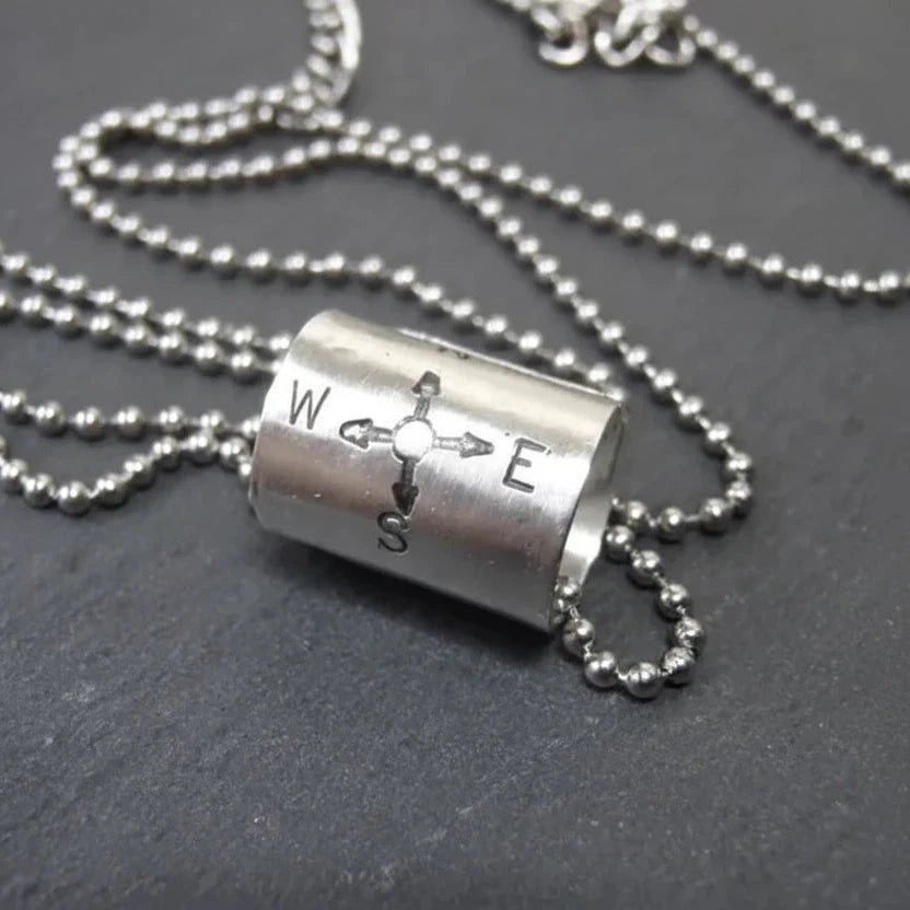 Follow your heart sterling silver compass necklace - drake designs jewelry