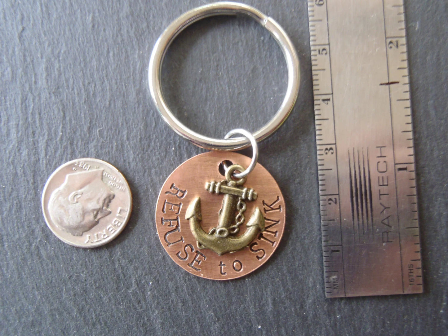 Refuse to Sink Keychain to Signify Courage and Determination - drake designs jewery