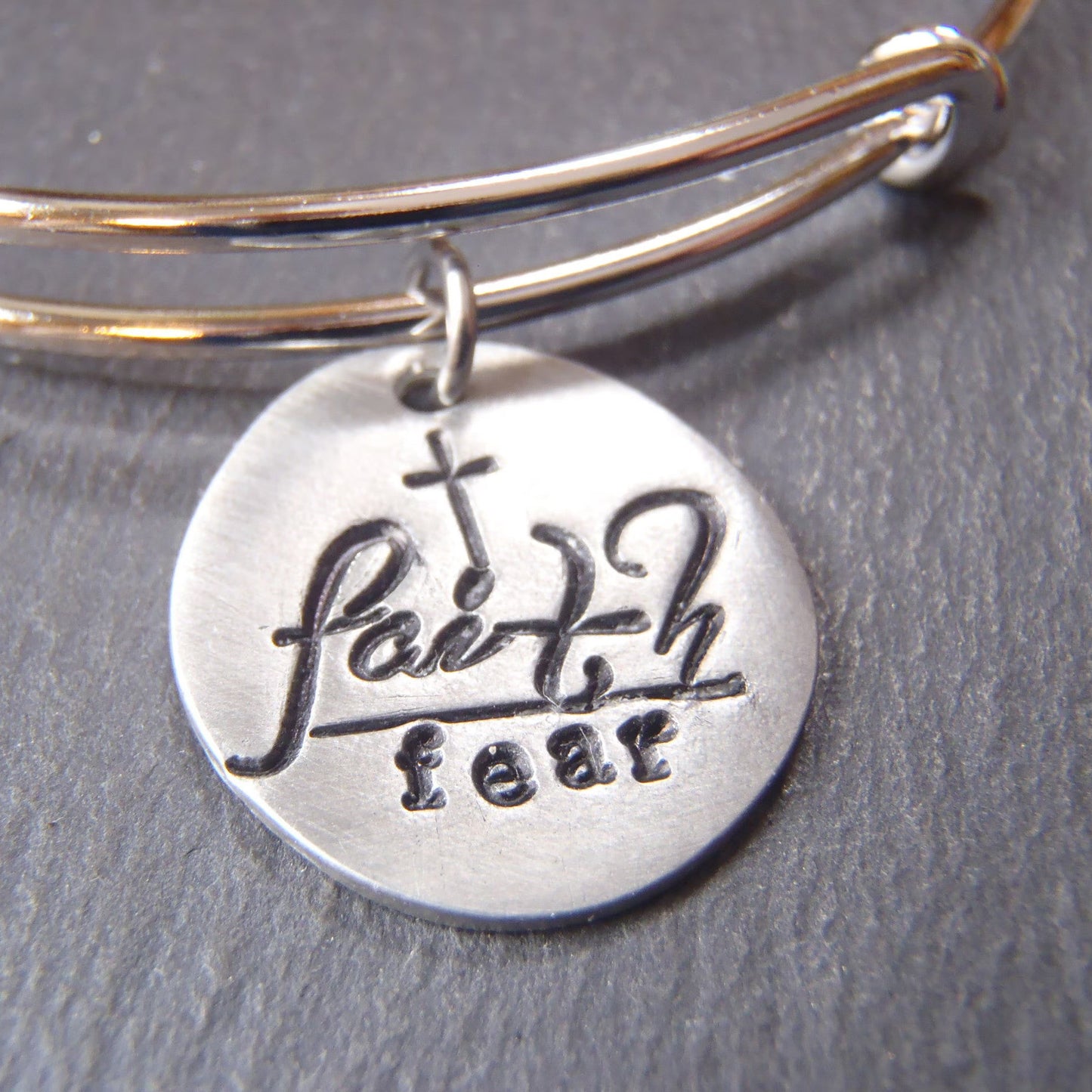 Faith Over Fear Bangle Bracelet