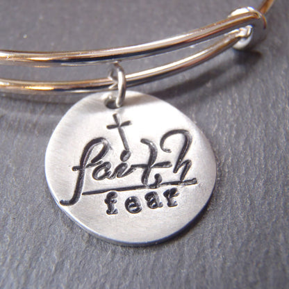 Faith Over Fear Bangle Bracelet
