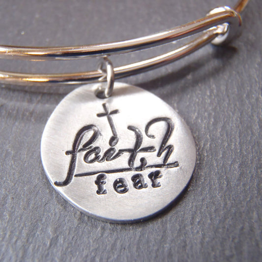 Faith Over Fear Bangle Bracelet
