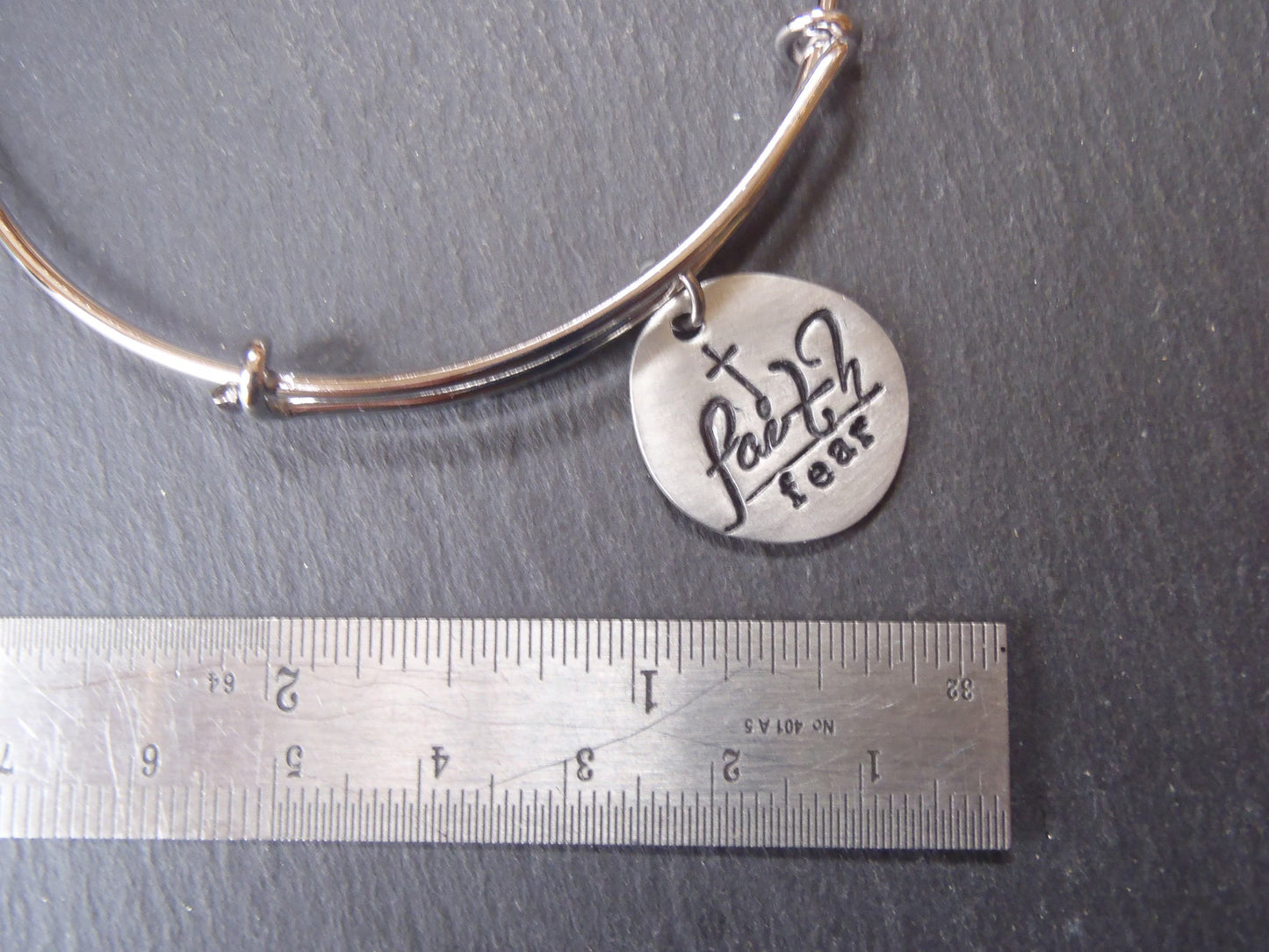 Faith Over Fear Bangle Bracelet