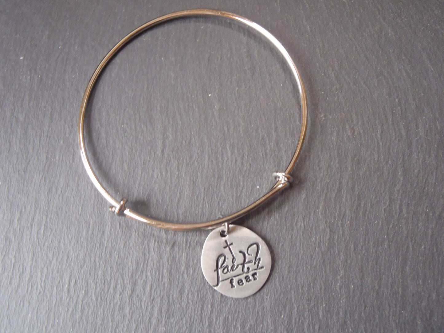 Faith Over Fear Bangle Bracelet