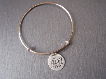 Faith Over Fear Bangle Bracelet