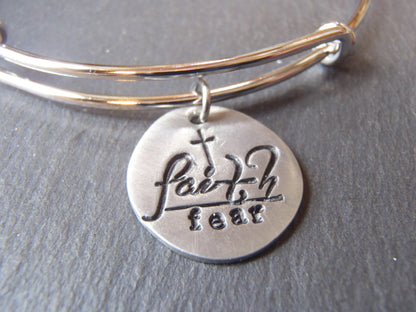 Faith Over Fear Bangle Bracelet
