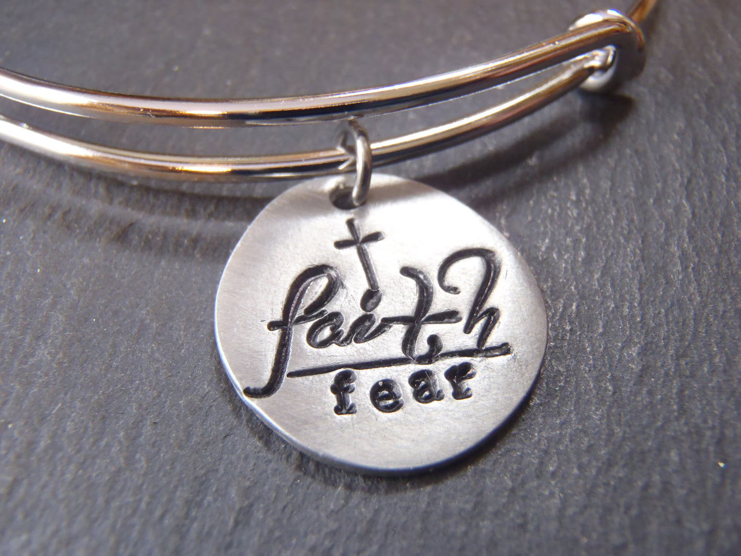 Faith Over Fear Bangle Bracelet