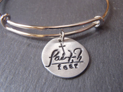 Faith Over Fear Bangle Bracelet
