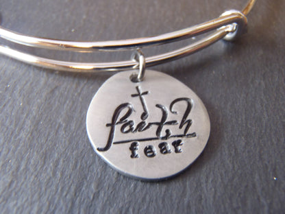 Faith Over Fear Bangle Bracelet