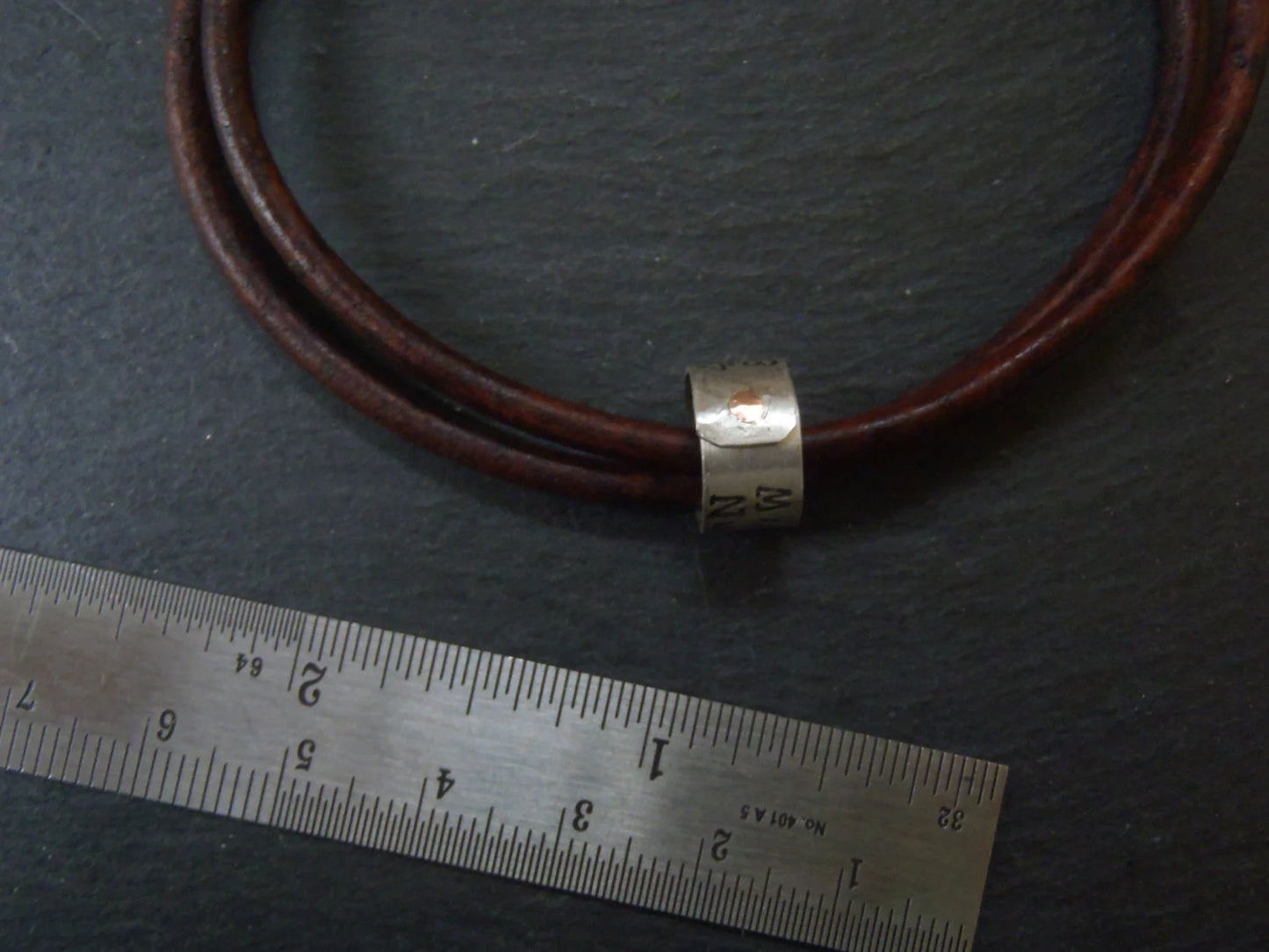 Leather Coordinate Bracelet for Men or Women with Personalized Coordinate Charm Hand Stamped
