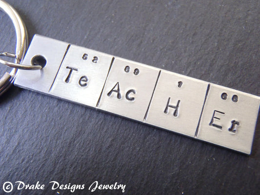 Periodic Table Keychain - TeAcHEr Gift for Chemistry Teacher - drake designs jewelry