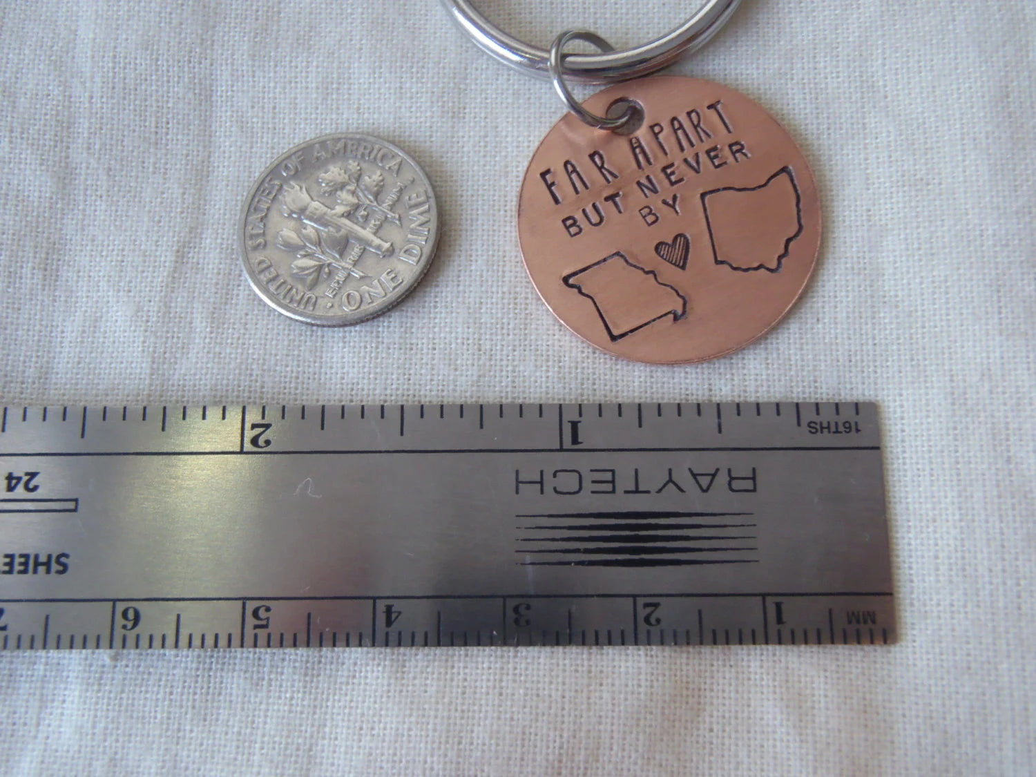 State to State State Keychain | Long Distance Friendship Gift - drake designs jewelry