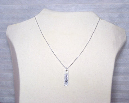 Breathe Necklace - Mindfulness - Hammered Sterling Silver with Gold Brass Accent