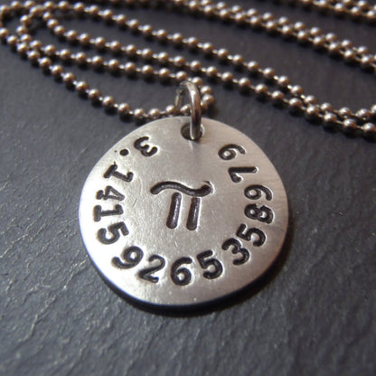 Pi necklace with number and symbol math jewelry gift for mathematcian - drak designs jewelry