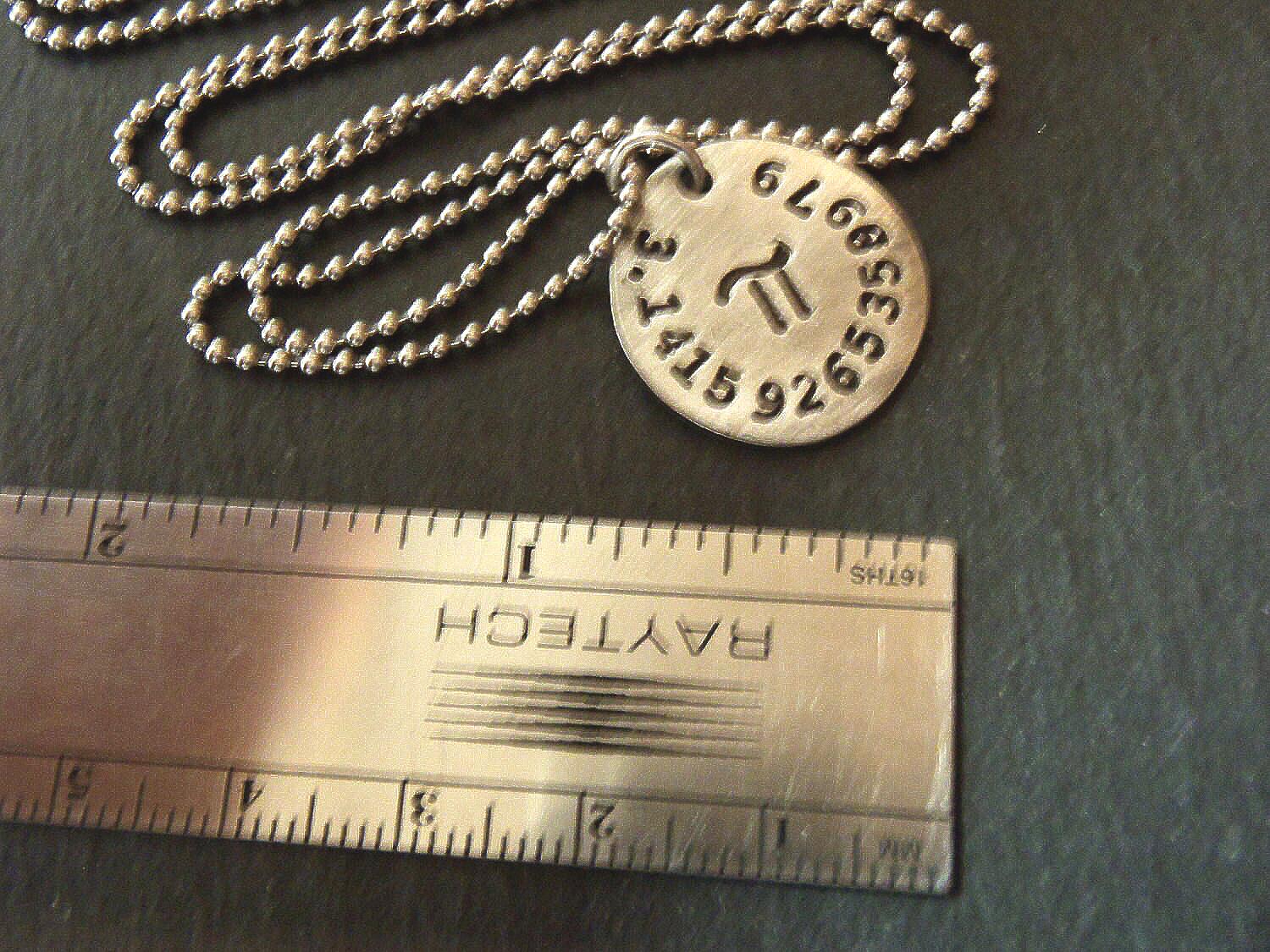 Pi necklace with number and symbol math jewelry gift for mathematcian - drak designs jewelry