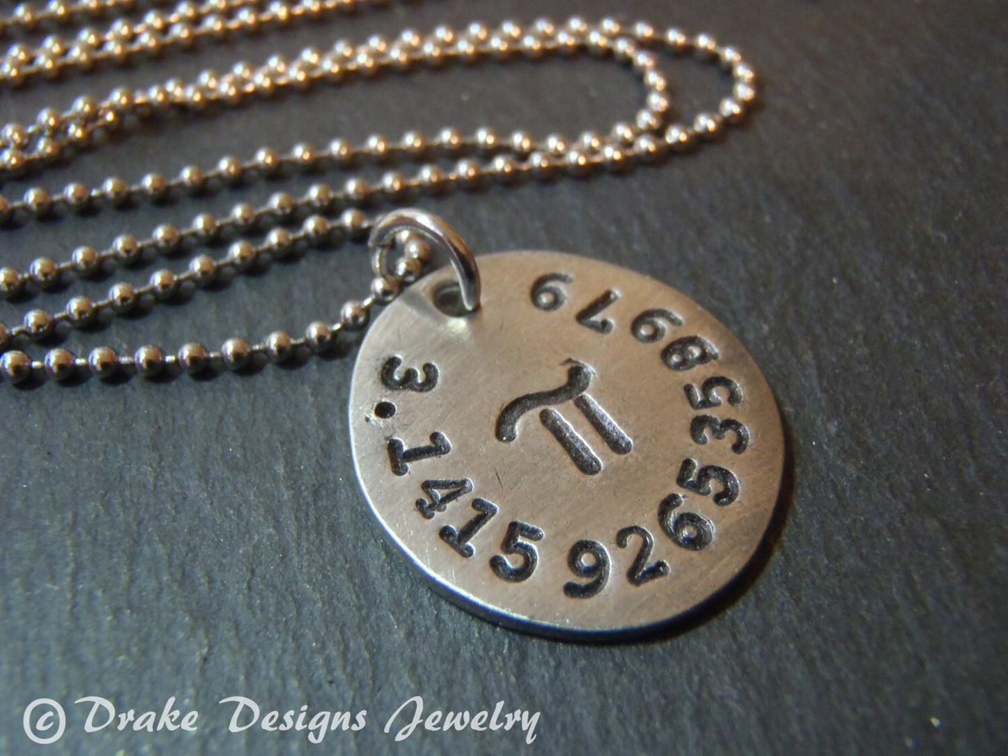 Pi necklace with number and symbol math jewelry gift for mathematcian - drak designs jewelry