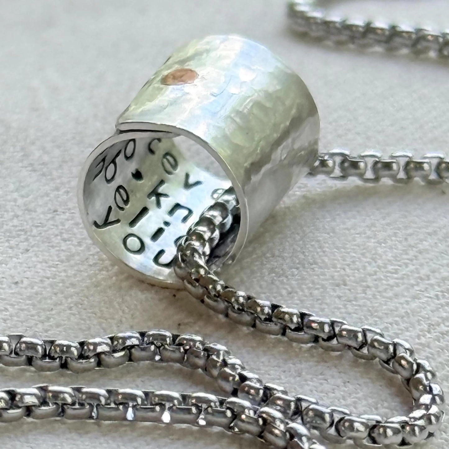 Personalized Secret Message necklace sterling silver pendant with custom message hidden inside