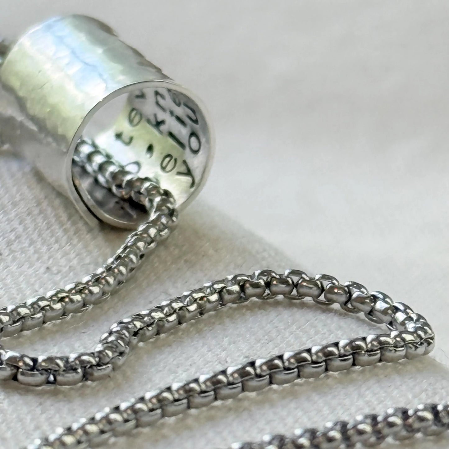 Personalized Secret Message necklace sterling silver pendant with custom message hidden inside