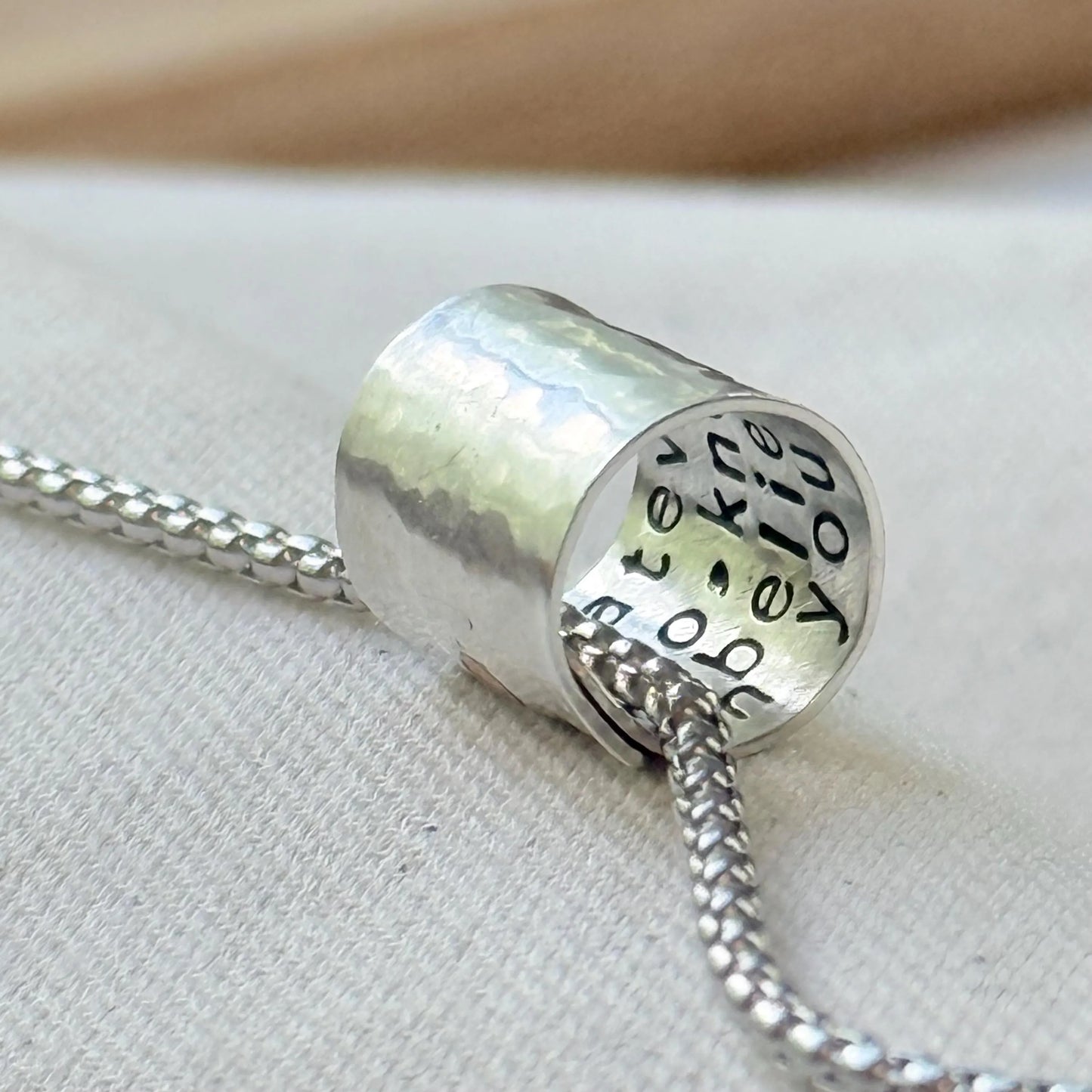 Personalized Secret Message necklace sterling silver pendant with custom message hidden inside
