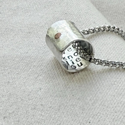 Personalized Secret Message necklace sterling silver pendant with custom message hidden inside