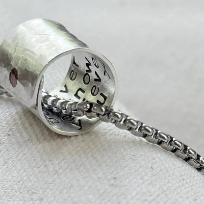 Personalized Secret Message necklace sterling silver pendant with custom message hidden inside