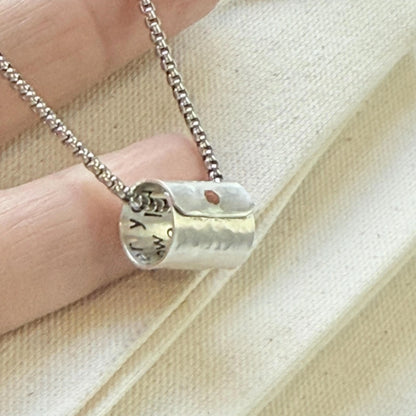 Personalized Secret Message necklace sterling silver pendant with custom message hidden inside