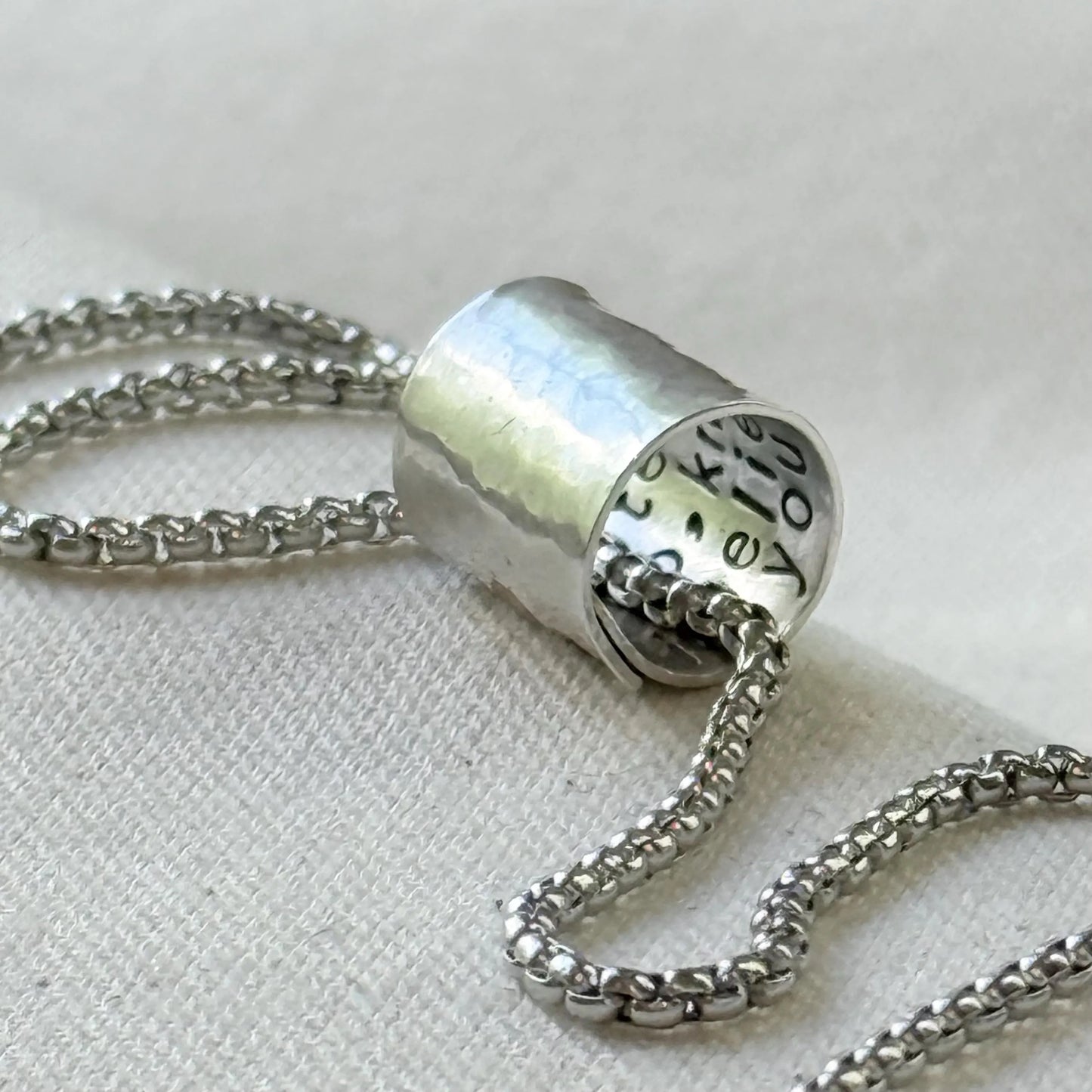 Personalized Secret Message necklace sterling silver pendant with custom message hidden inside