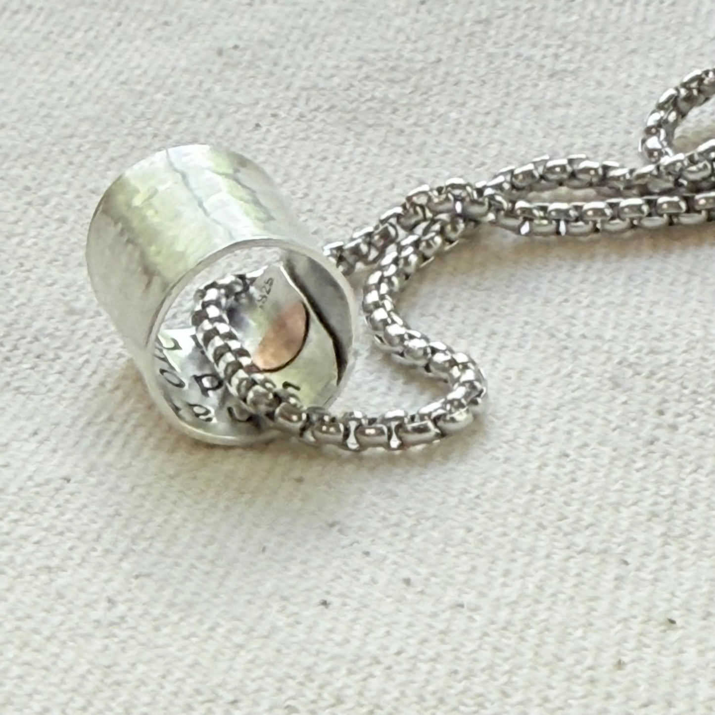 Personalized Secret Message necklace sterling silver pendant with custom message hidden inside