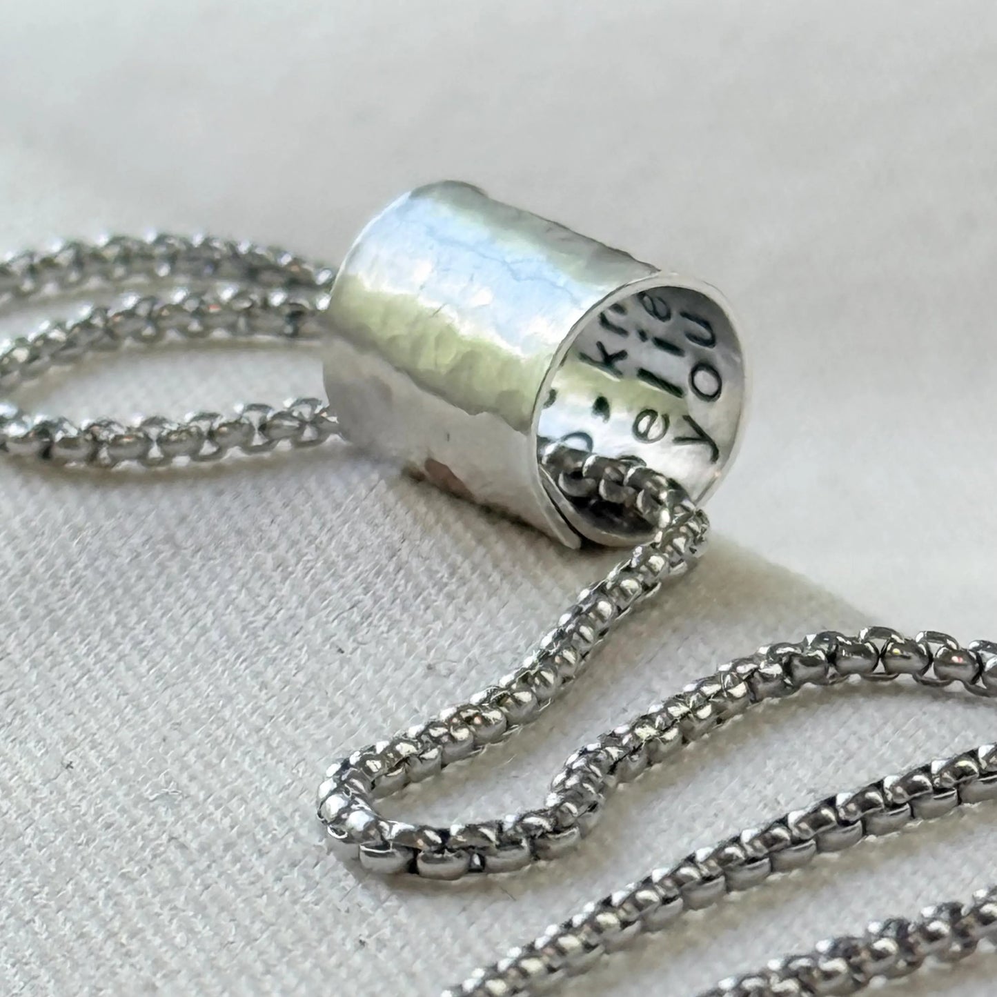 Personalized Secret Message necklace sterling silver pendant with custom message hidden inside