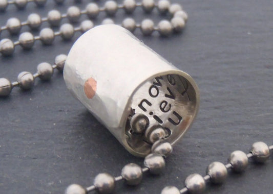 Personalized Secret Message necklace sterling silver pendant with custom message hidden inside
