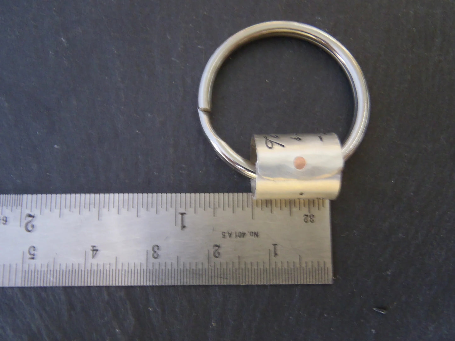 Personalized Keychain with Custom Hand Stamped Message on sterling silver or copper anniversary gift - drake designs jewelry