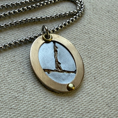 Silver and gold Kintsugi Necklace - Beautifully Broken - Highlighting not Hiding Flaws - drake designs jewelry