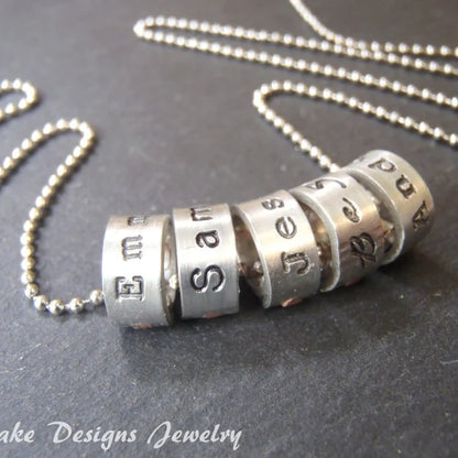 Name Charm Necklace Personalized with Kids Names or Inspirational Words on Tiny Bead Charms