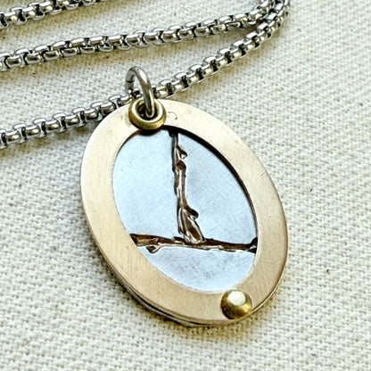 Silver and gold Kintsugi Necklace - Beautifully Broken - Highlighting not Hiding Flaws - drake designs jewelry