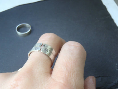 Sterling silver Ring Personalized With your Secret Message Message - One Open Ring