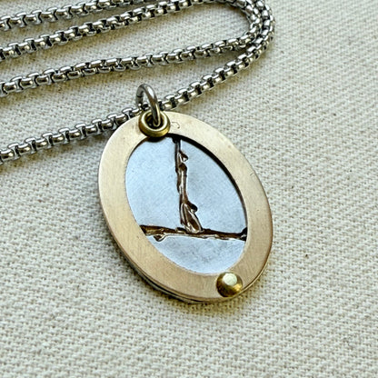 Silver and gold Kintsugi Necklace - Beautifully Broken - Highlighting not Hiding Flaws - drake designs jewelry
