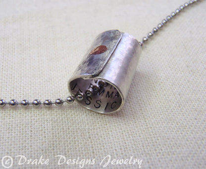 Secret Message Necklace for Men or Women - Sterling Silver Pendant