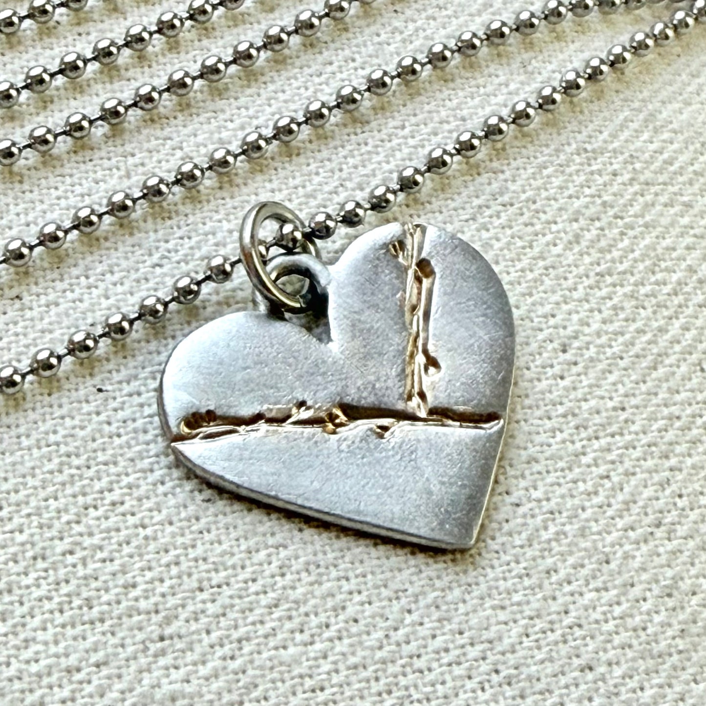 Kintsugi Heart Necklace - Beautifully Broken - Highlighting not Hiding Flaws - drake designs jewelry