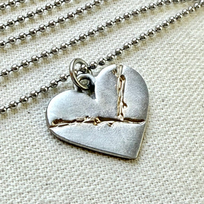 Kintsugi Heart Necklace - Beautifully Broken - Highlighting not Hiding Flaws - drake designs jewelry