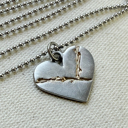 Kintsugi Heart Necklace - Beautifully Broken - Highlighting not Hiding Flaws - drake designs jewelry