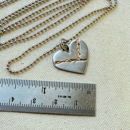 Kintsugi Heart Necklace - Beautifully Broken - Golden Joinery - silver and gold - drake designs jewelry 
