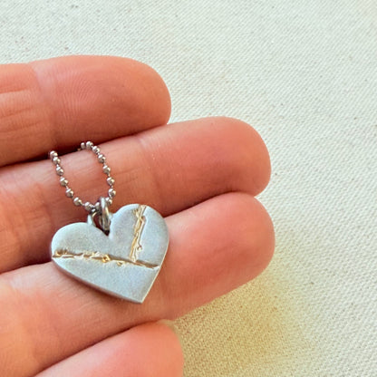 Kintsugi Heart Necklace - Beautifully Broken - Highlighting not Hiding Flaws - drake designs jewelry